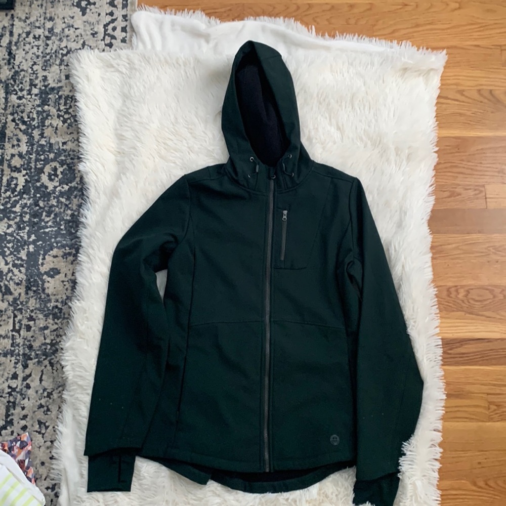 Forest green rain coat